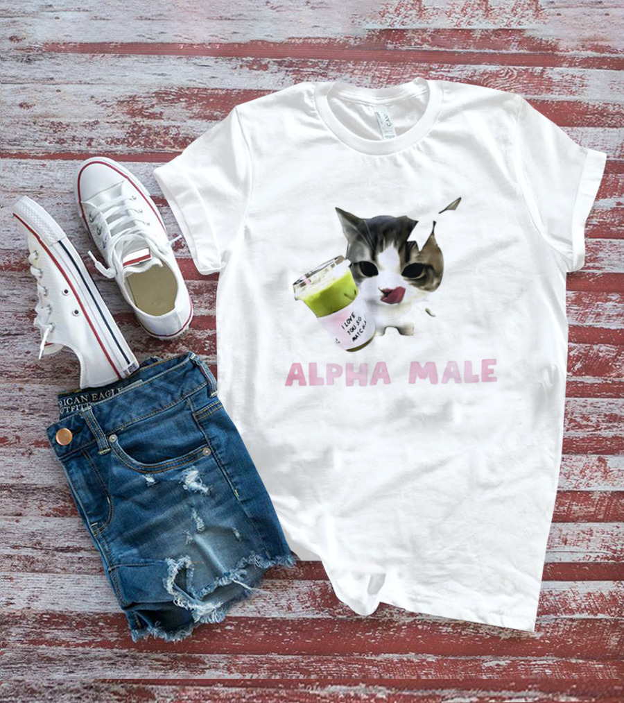 Cat I Love You So Matcha Alpha Male T-Shirt