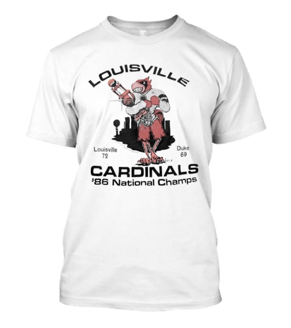 Louisville Cardinals 1986 National Champs Skyline Trophy T-Shirt