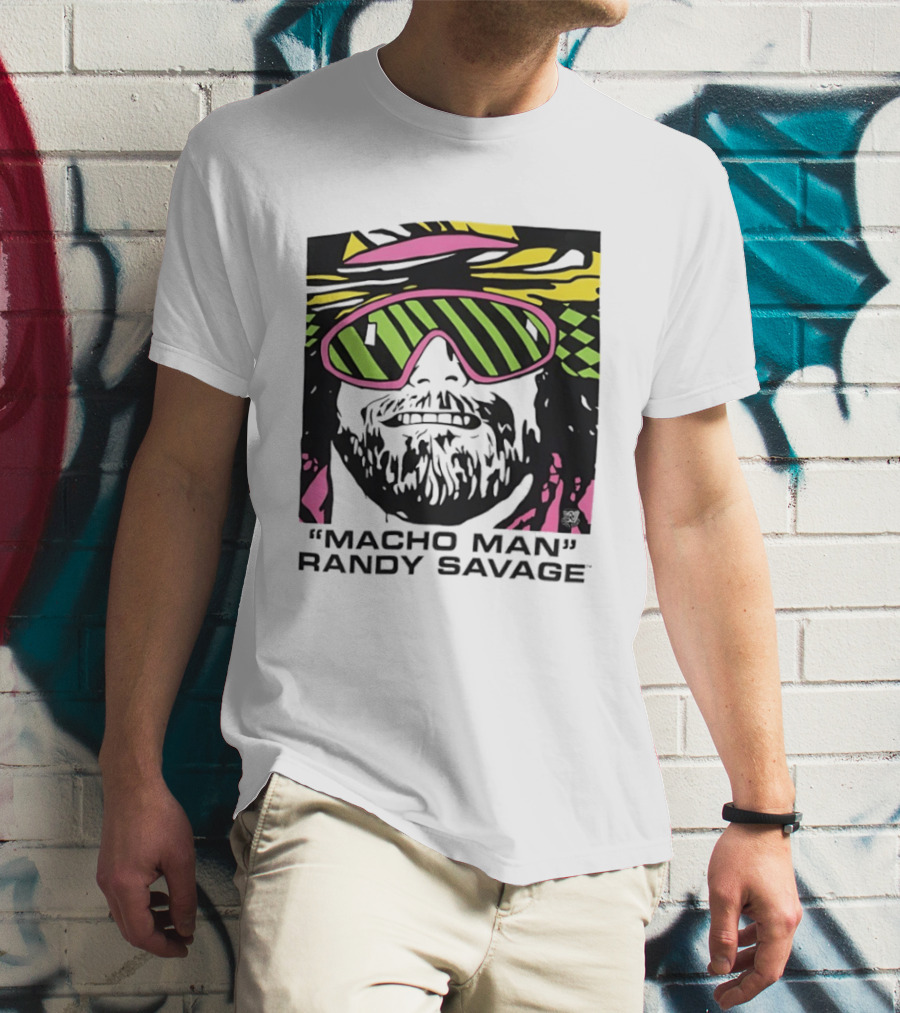 Macho Man Randy Savage Retro Style Neon T-Shirt