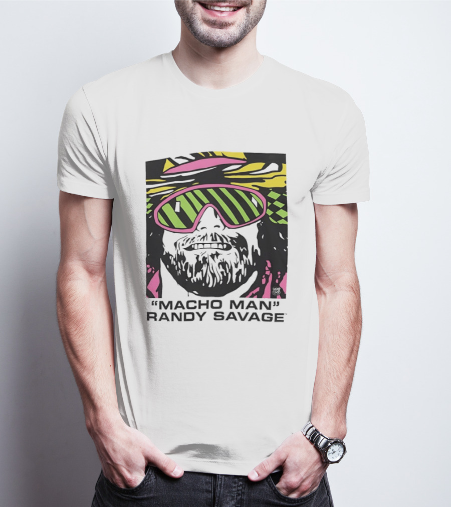 Macho Man Randy Savage Retro Style Neon T-Shirt