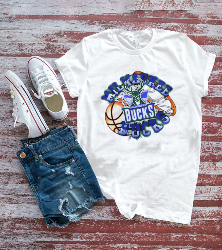 Milwaukee Bucks Basketball Hoop Deer T-Shirt