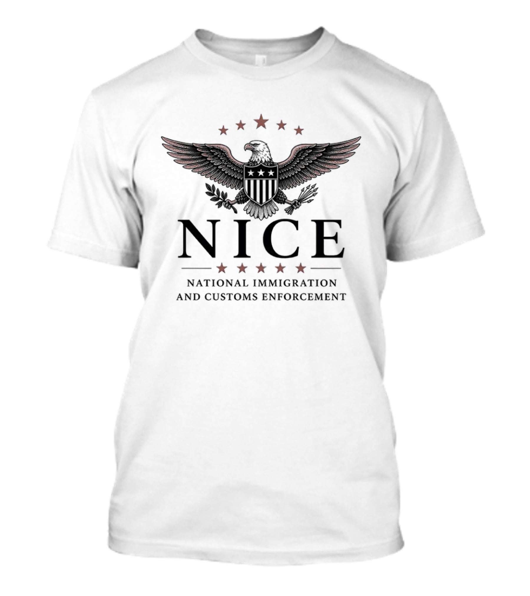 NICE National Immigration And Customs Enforcement Patriotic Eagle T-Shirt