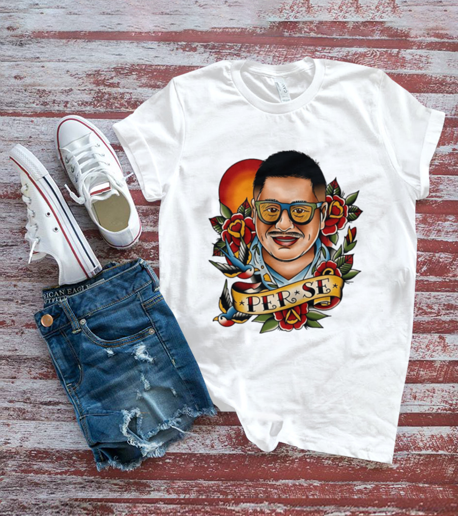 Per Se Old School Tattoo Roses Swallow T-Shirt