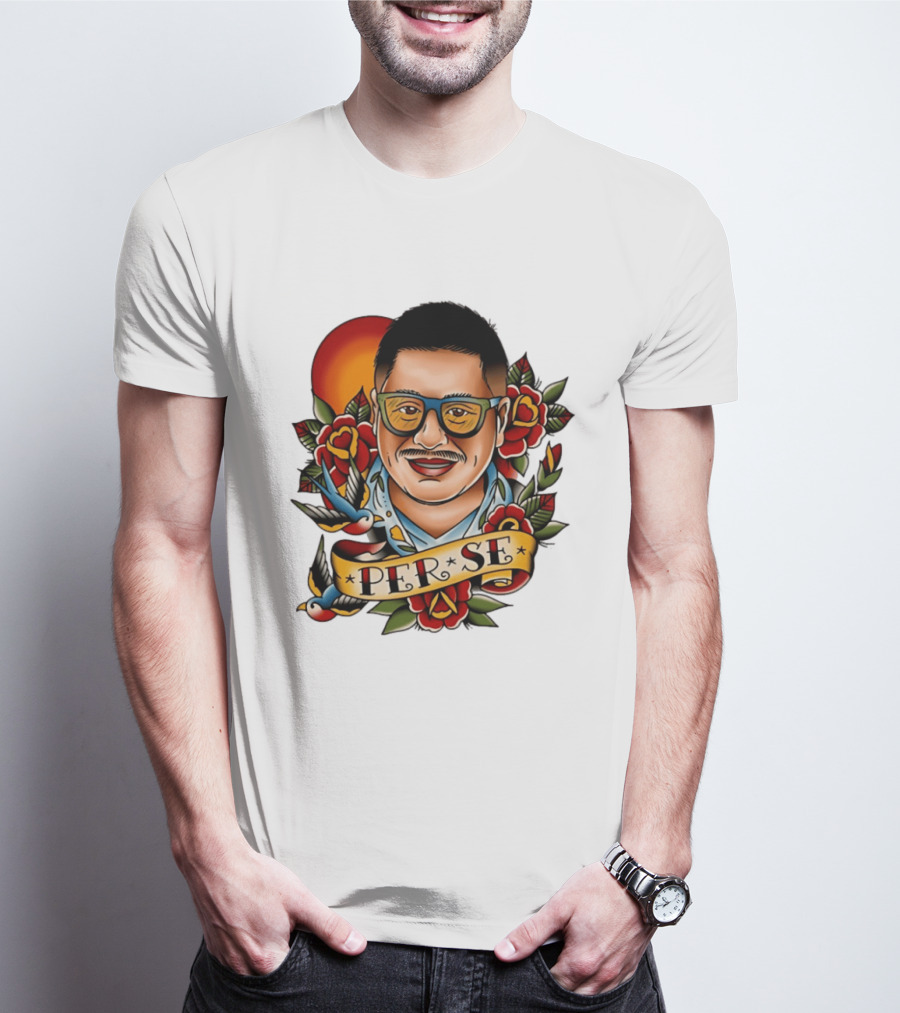 Per Se Old School Tattoo Roses Swallow T-Shirt