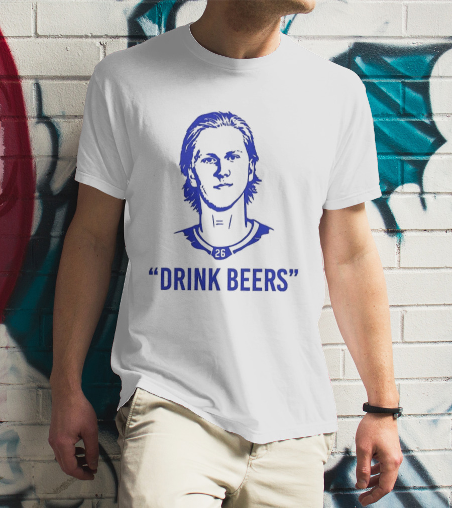 Rasmus Dahlin Drink Beers Blue Sketch T-Shirt