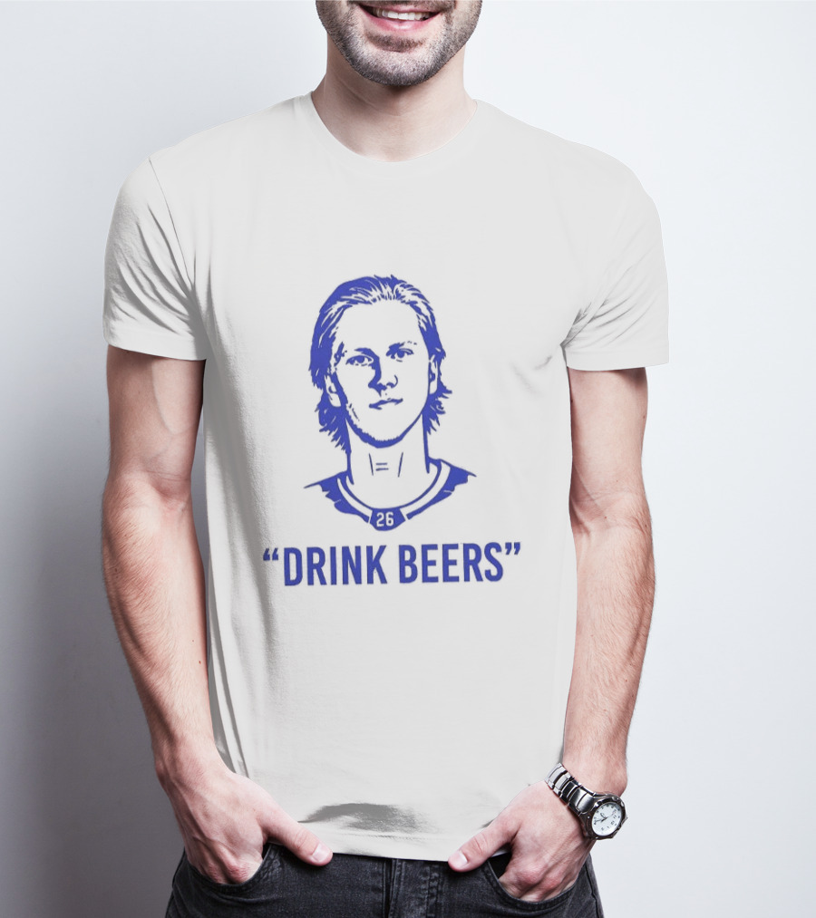 Rasmus Dahlin Drink Beers Blue Sketch T-Shirt