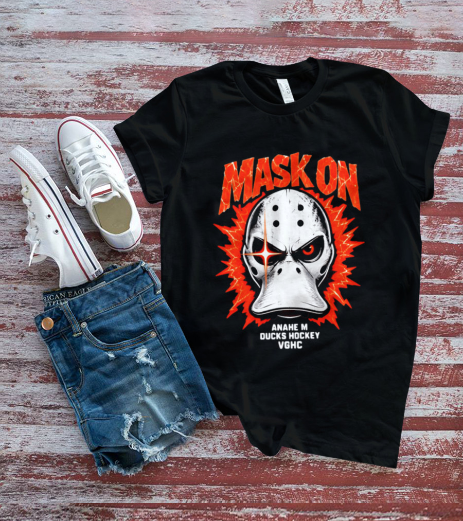 MASK ON Anaheim Ducks Hockey Vonic T-Shirt