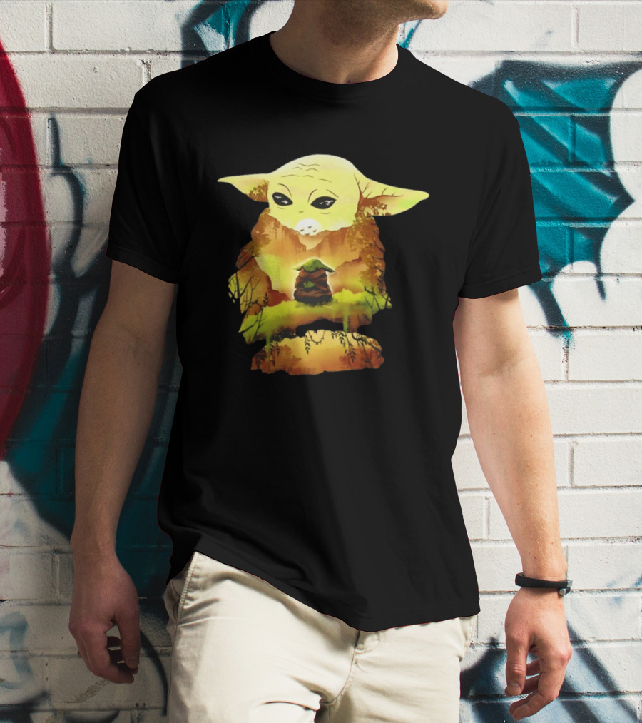 Grogu Meditates In Serene Forest Scene T-Shirt