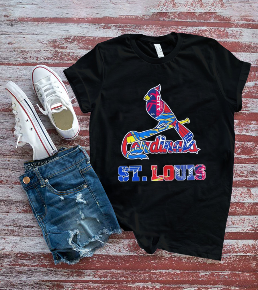 St Louis Cardinals City Soccer Blue And Red Sports Teams T-Shirt