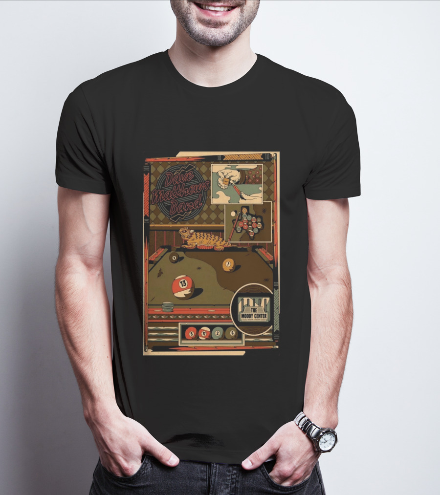 Dave Matthews Band May 11 2026 Pool Table Art The Moody Center Austin TX T-Shirt