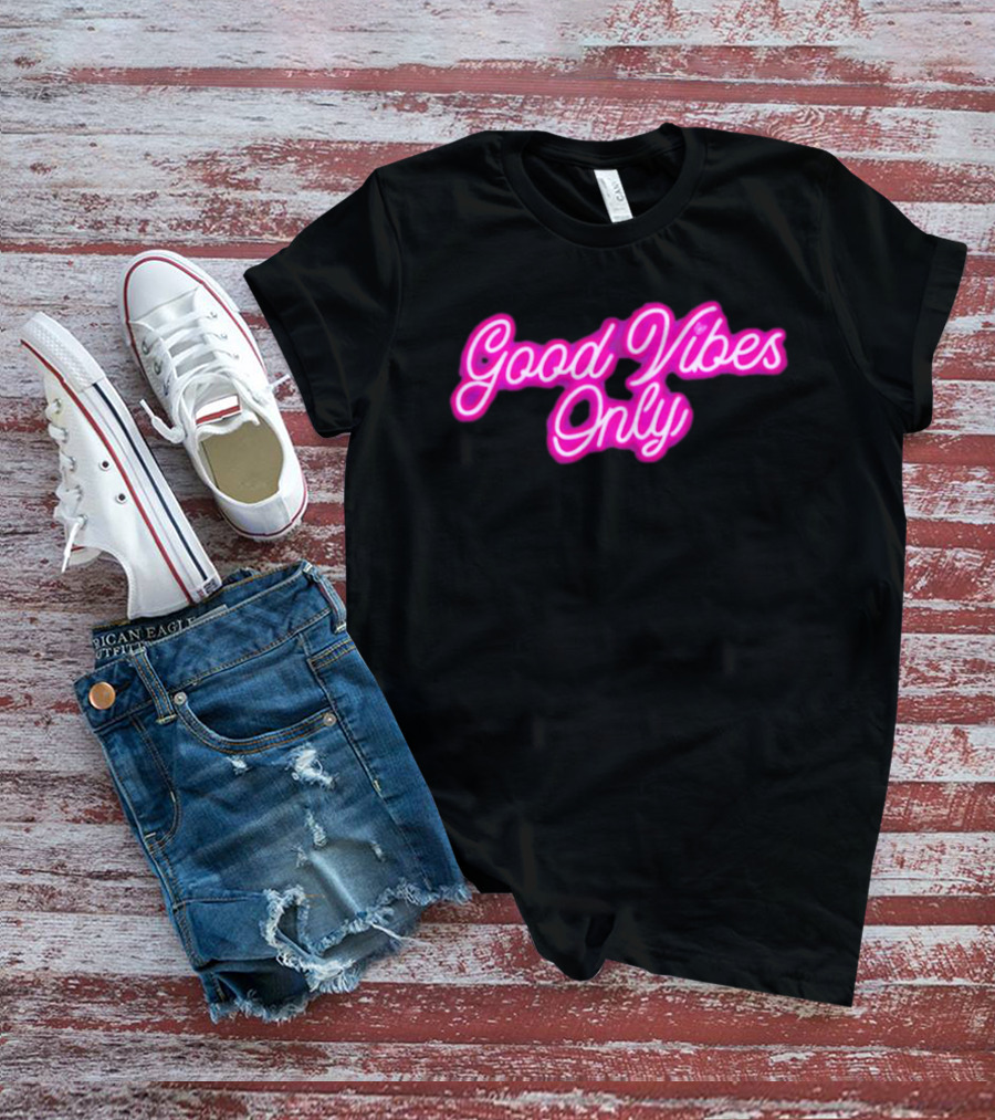 Good Vibes Only Neon Purple Script T-Shirt