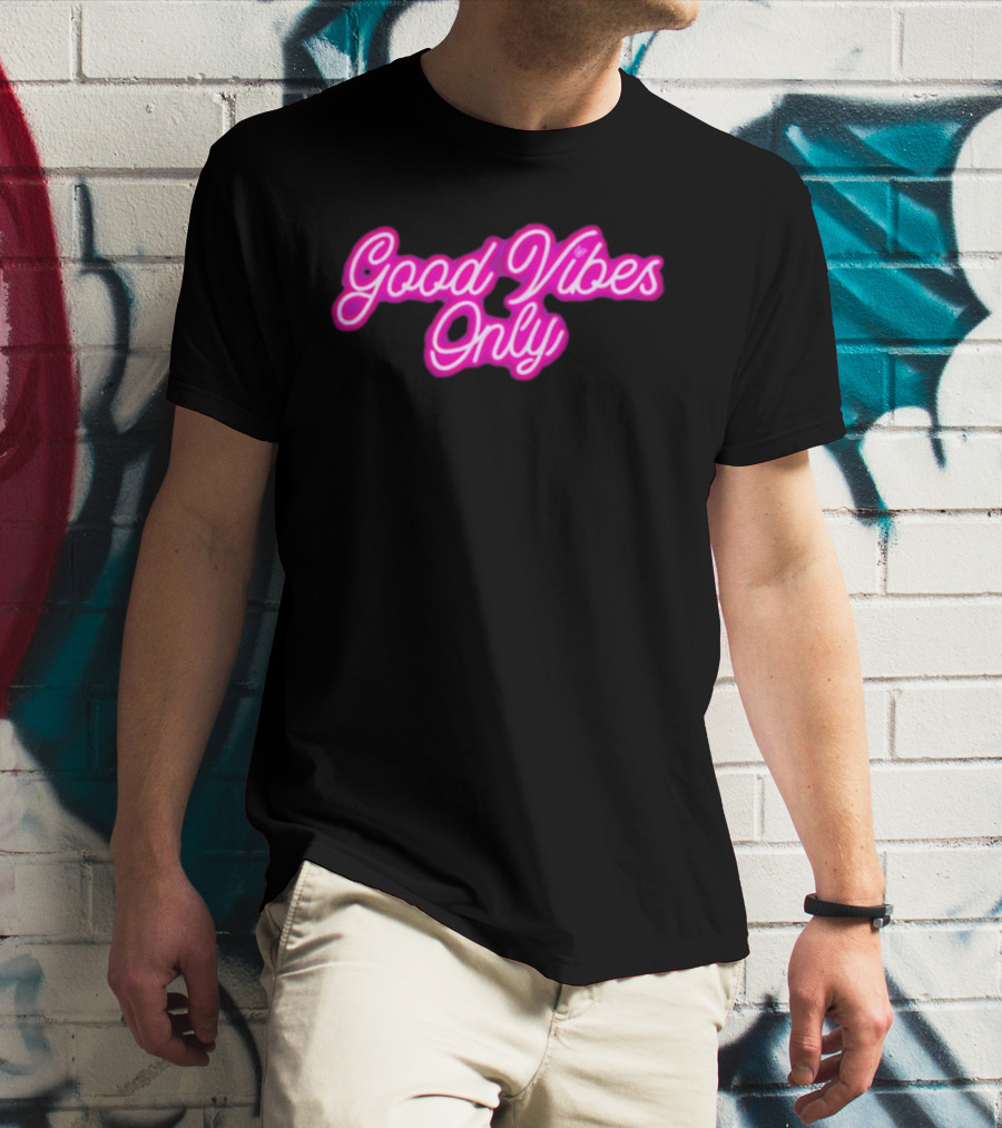 Good Vibes Only Neon Purple Script T-Shirt