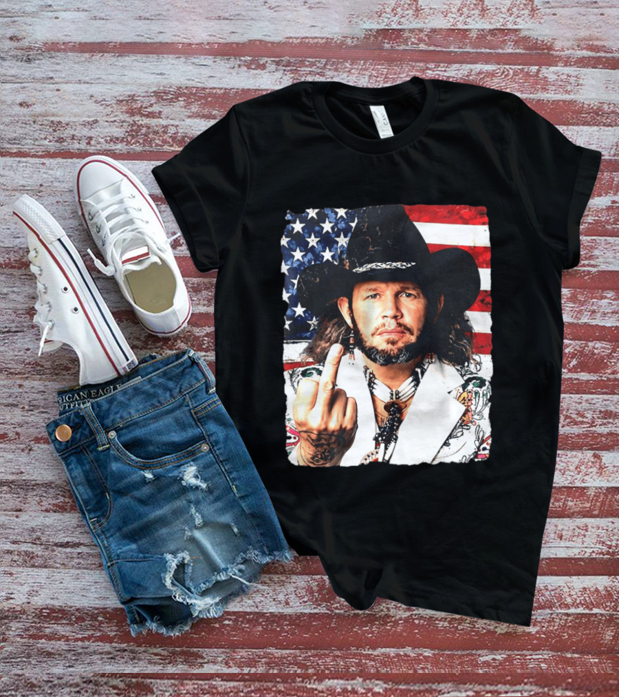 If That Ain't Country David Allan Coe USA Flag Middle Finger T-Shirt