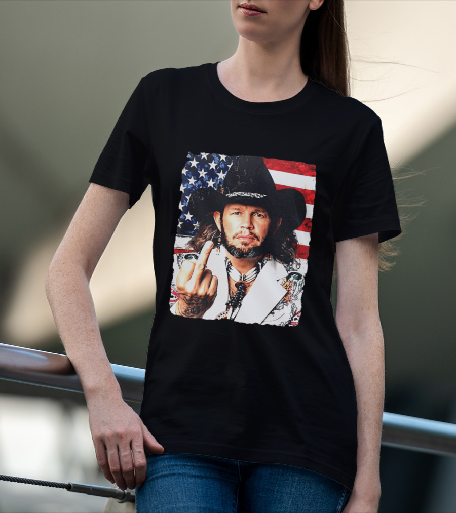 If That Ain't Country David Allan Coe USA Flag Middle Finger T-Shirt