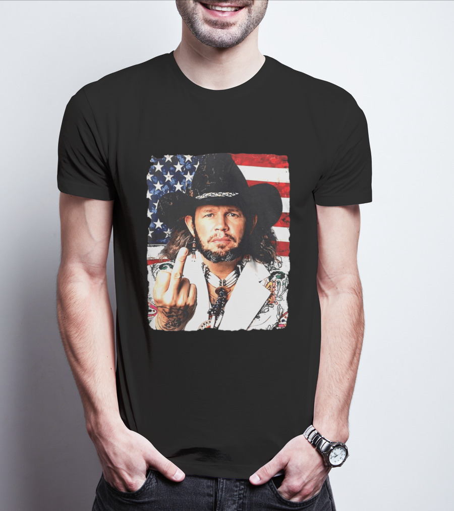 If That Ain't Country David Allan Coe USA Flag Middle Finger T-Shirt
