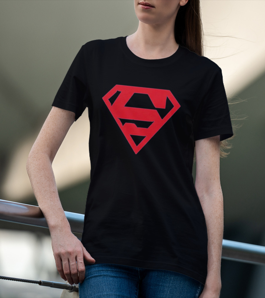 MJ Hero Superman Red Emblem Icon Blue T-Shirt