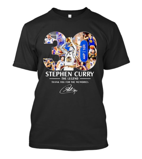 Stephen Curry 30 The Legend Thank You For The Memories 44P 10R T-Shirt
