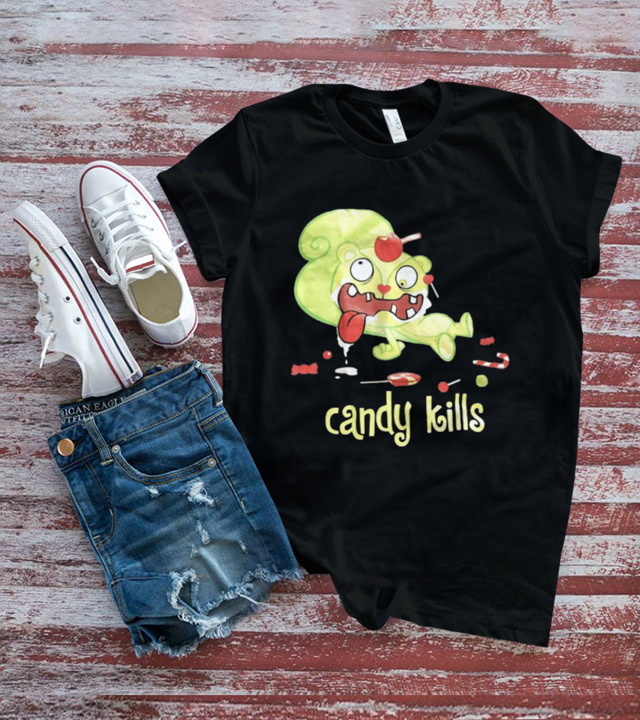 Candy Kills Cartoon Character Overloaded On Sweets T-Shirt