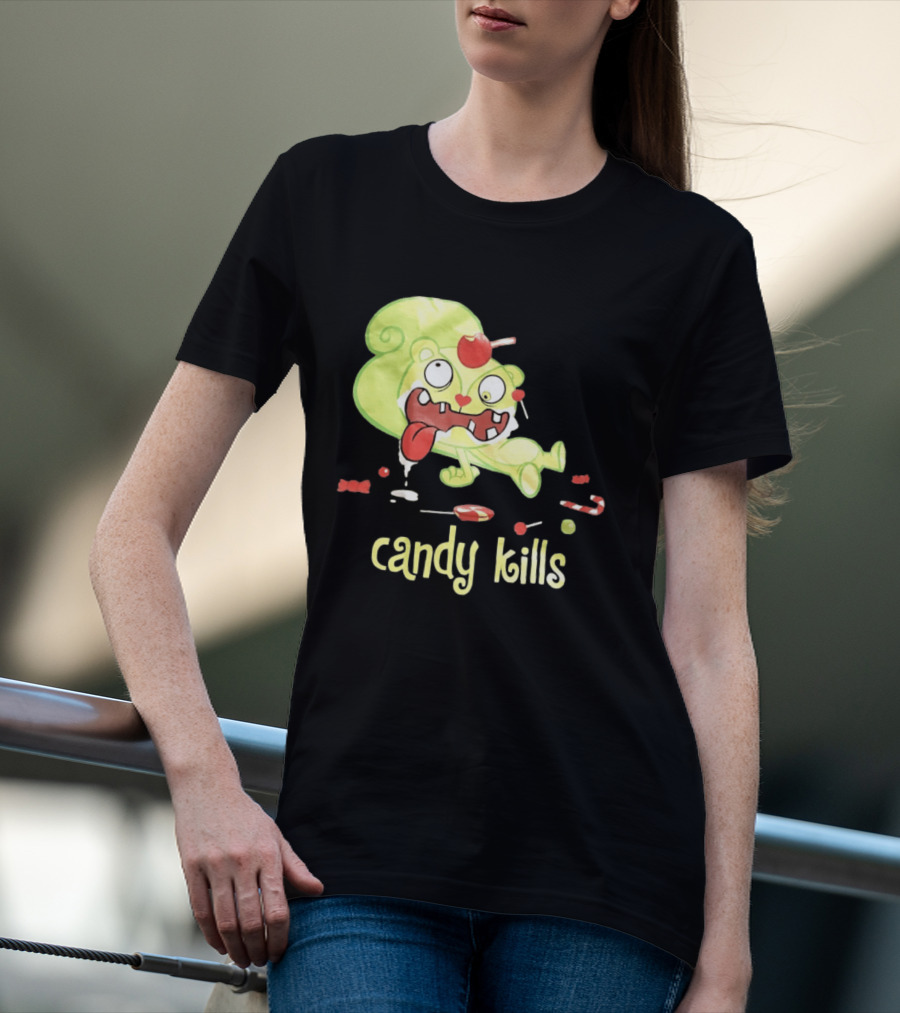 Candy Kills Cartoon Character Overloaded On Sweets T-Shirt