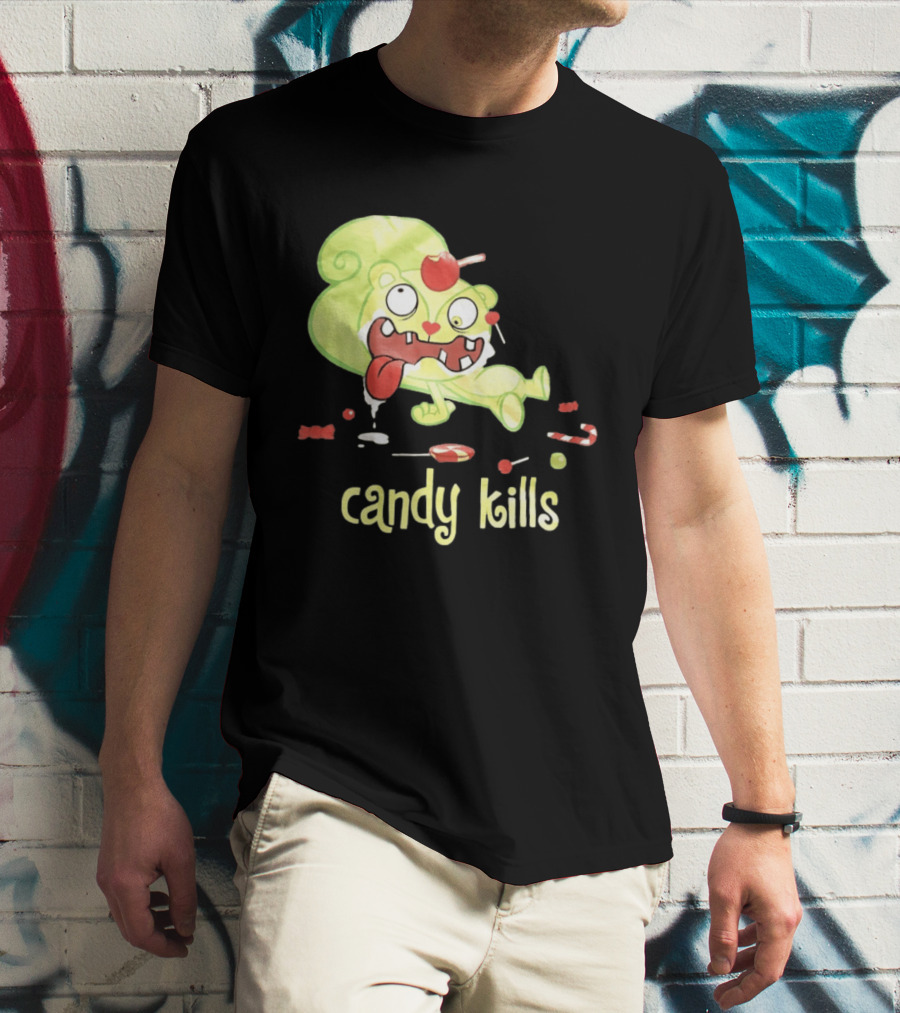 Candy Kills Cartoon Character Overloaded On Sweets T-Shirt