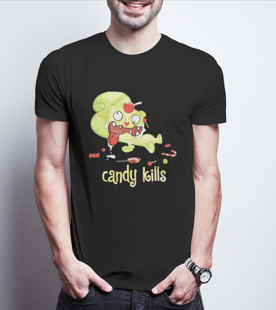 Candy Kills Cartoon Character Overloaded On Sweets T-Shirt