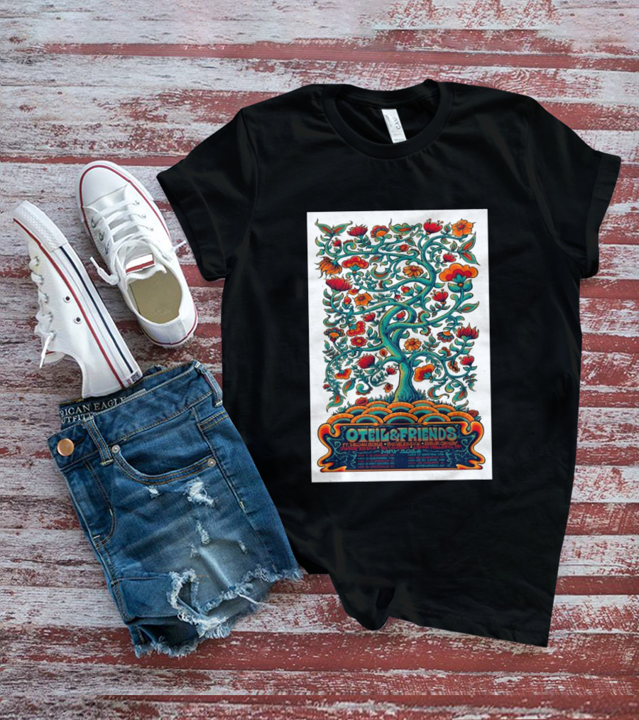 Oteil And Friends Tour May 2026 Psychedelic Tree Design Stepan Cleves Crouch T-Shirt