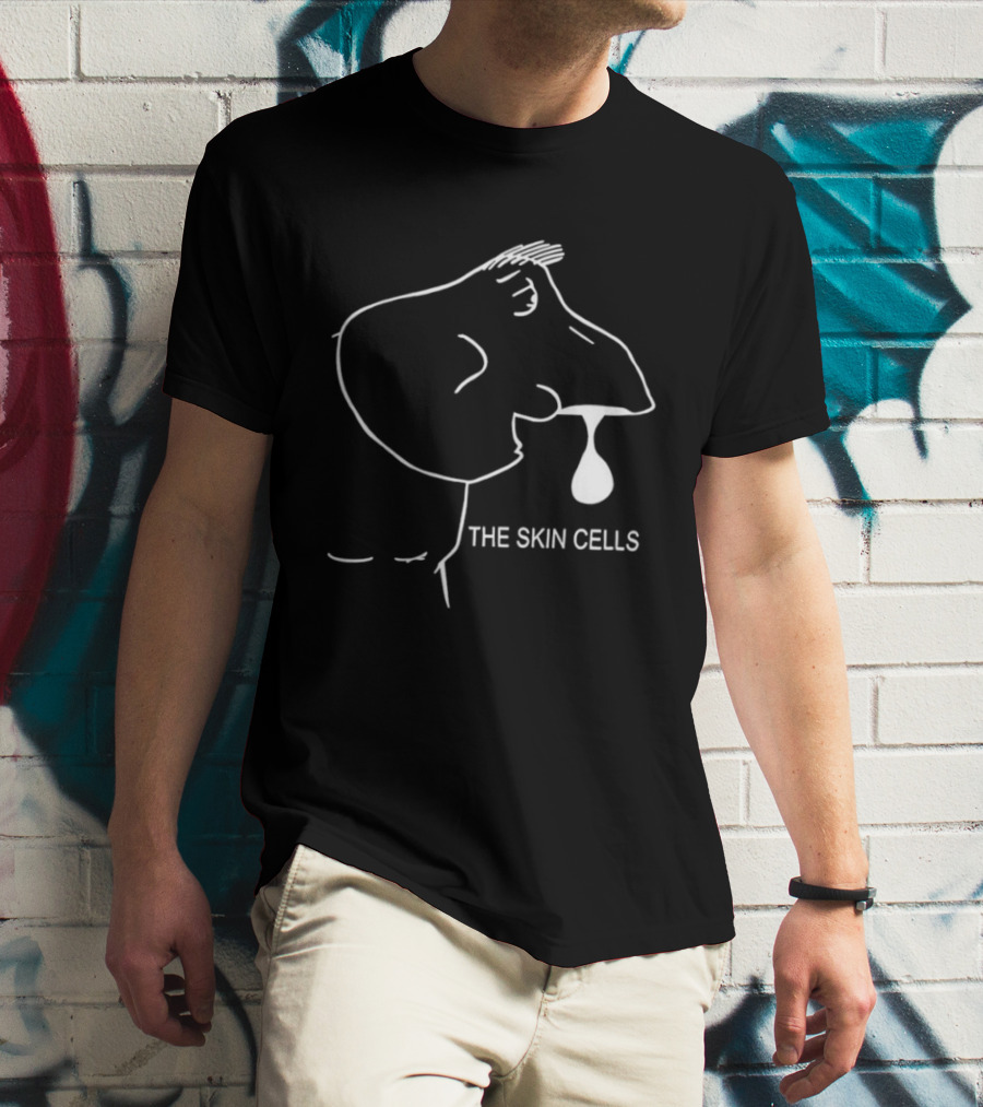The Skin Cells Band Simple Line Art Face T-Shirt