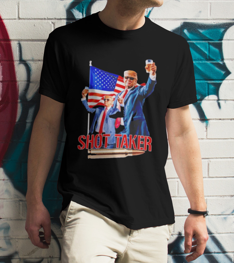 Shot Taker USA President American Flag Beer T-Shirt