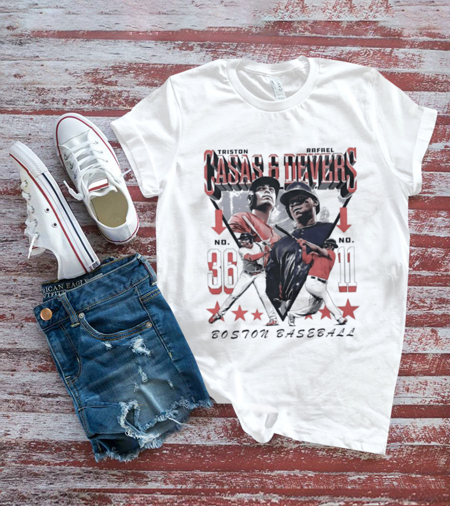 Casas Devers No 36 No 11 Boston Baseball T-Shirt