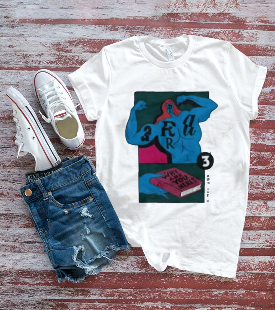 Why Are You Here Book Typography Muscle T-Shirt
