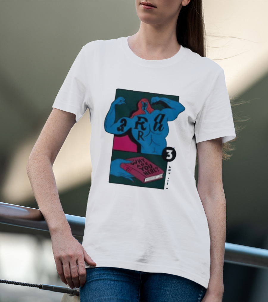 Why Are You Here Book Typography Muscle T-Shirt