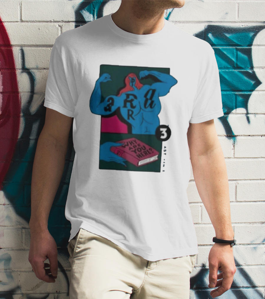 Why Are You Here Book Typography Muscle T-Shirt