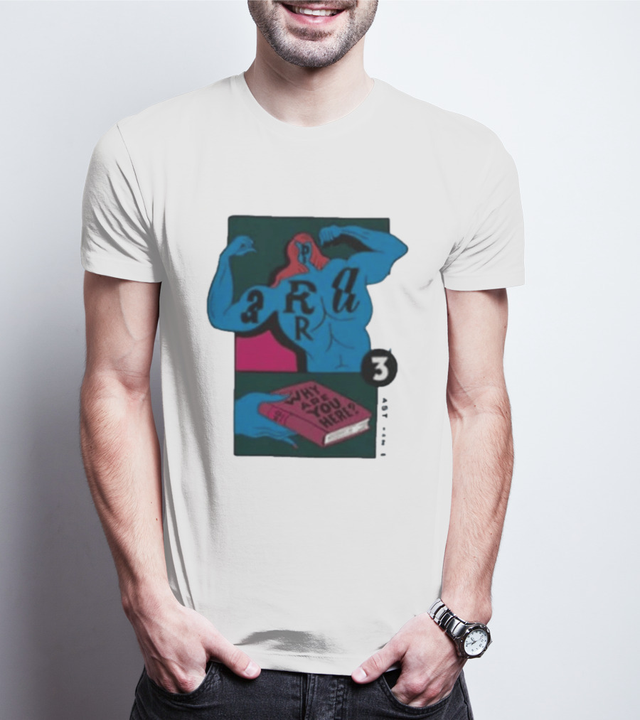 Why Are You Here Book Typography Muscle T-Shirt