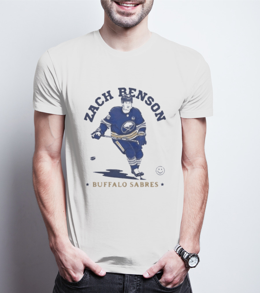 Zach Benson Buffalo Sabres Hockey Player Sketch T-Shirt