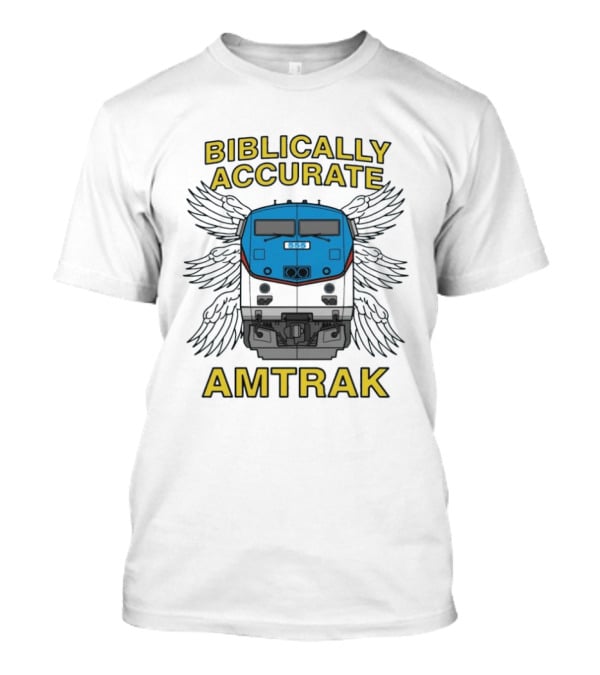 Biblically Accurate Amtrak Winged Train T-Shirt