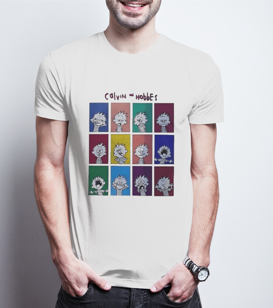 Calvin And Hobbes MoMa Pop Art Expression Panels T-Shirt
