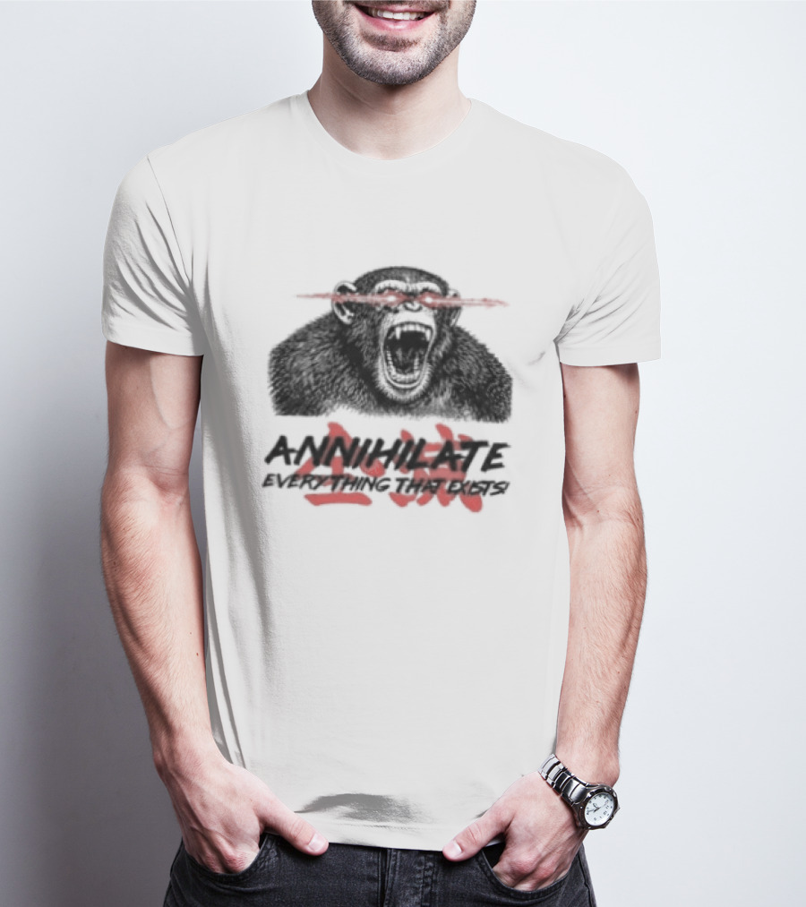 Annihilate Everything That Exists Angry Gorilla Red Eyes T-Shirt