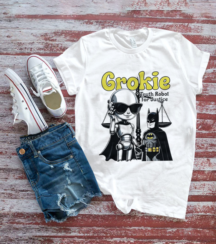 Grokie Batman Truth Robot For Justice Scales T-Shirt