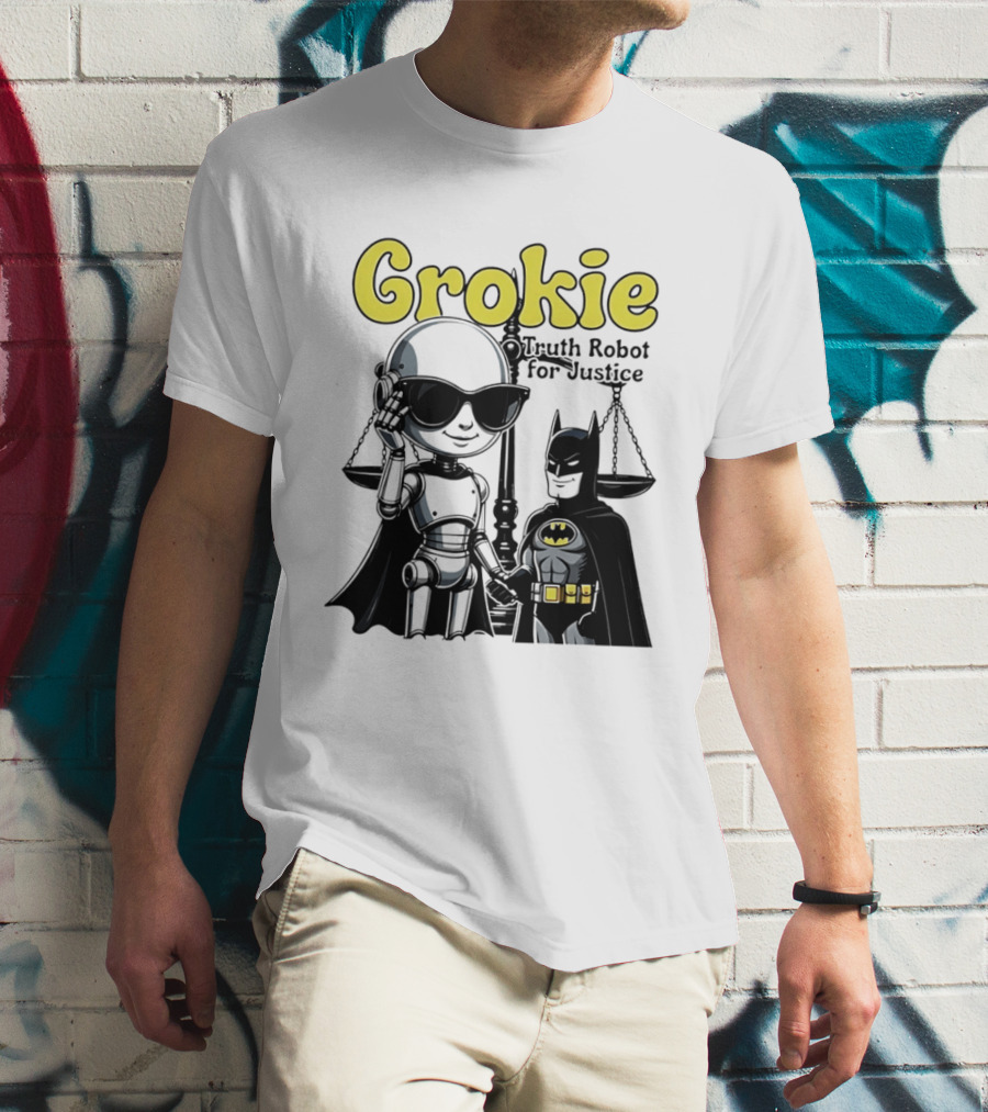 Grokie Batman Truth Robot For Justice Scales T-Shirt