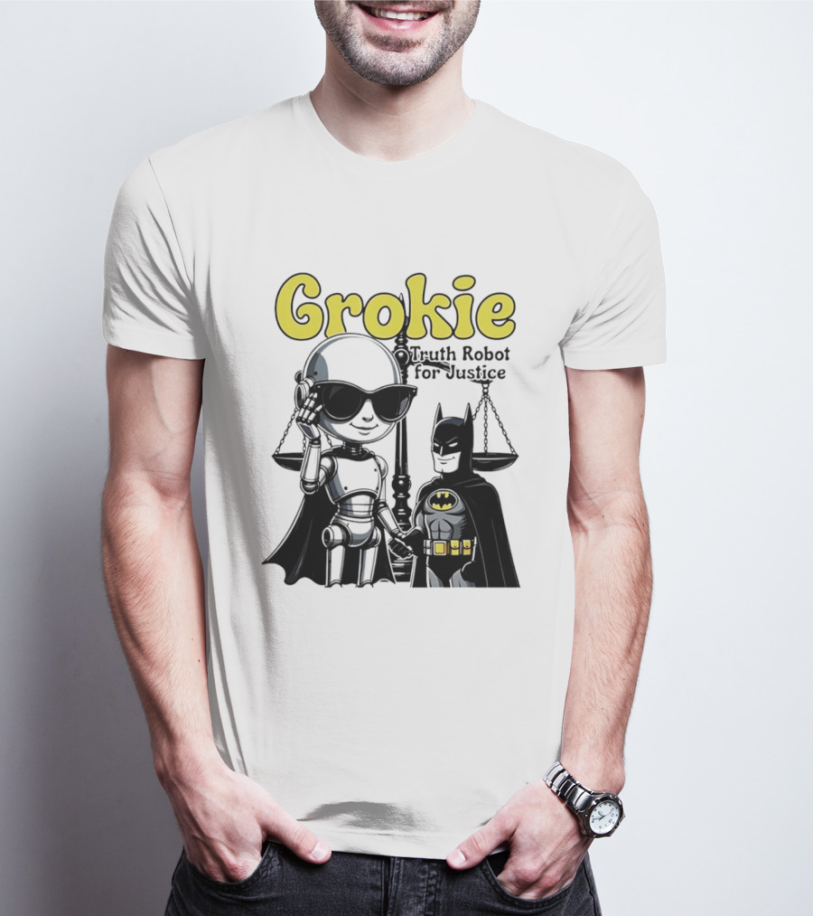 Grokie Batman Truth Robot For Justice Scales T-Shirt