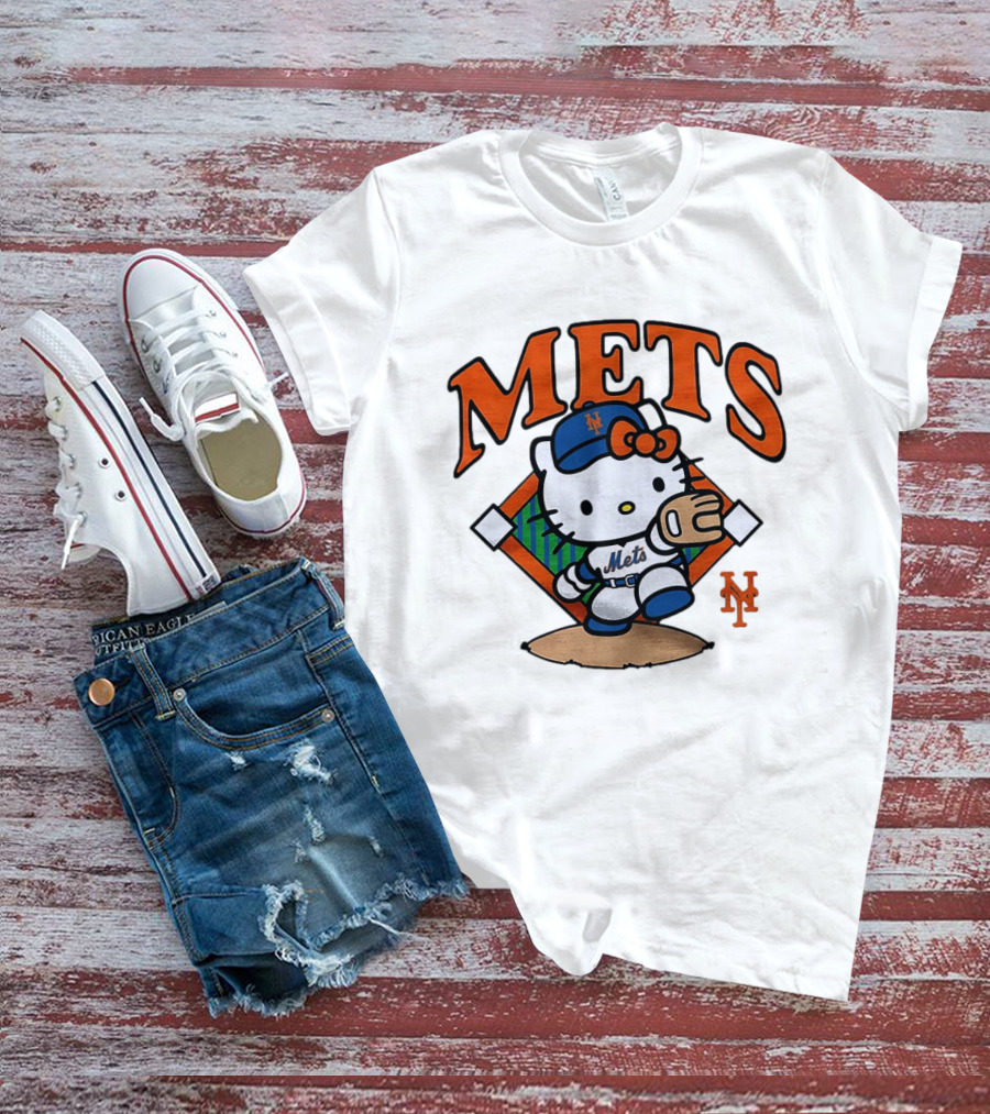 Hello Kitty New York Mets Baseball 2026 MLB Mets Player Outfit T-Shirt