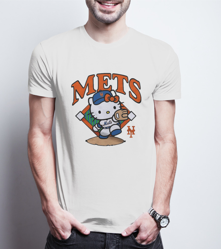 Hello Kitty New York Mets Baseball 2026 MLB Mets Player Outfit T-Shirt