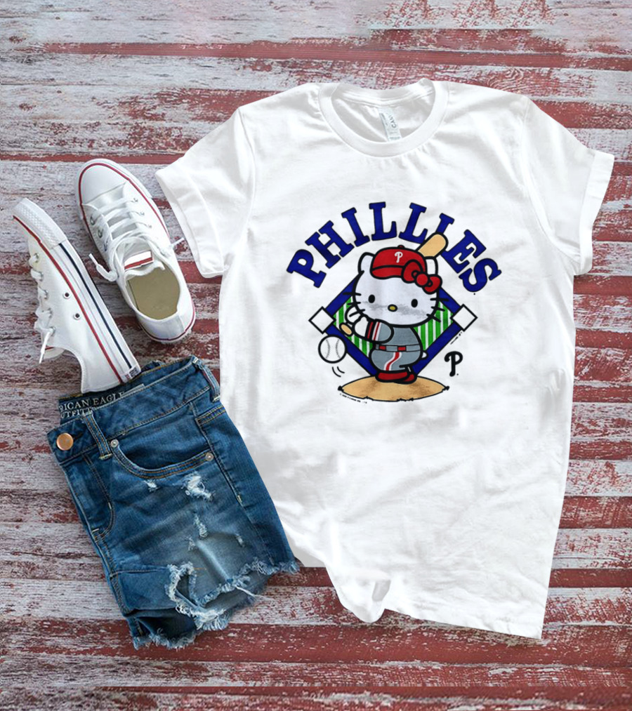Hello Kitty Philadelphia Phillies 2026 MLB Baseball Swing T-Shirt