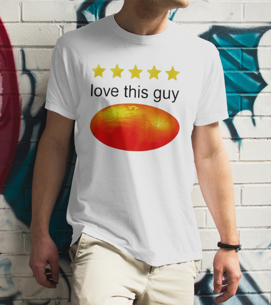 Five Yellow Stars Love This Guy Orange T-Shirt