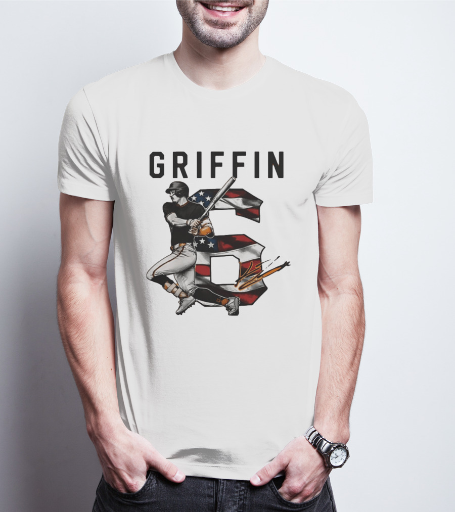 Griffin Baseball No 6 Stars And Stripes Patriotic T-Shirt