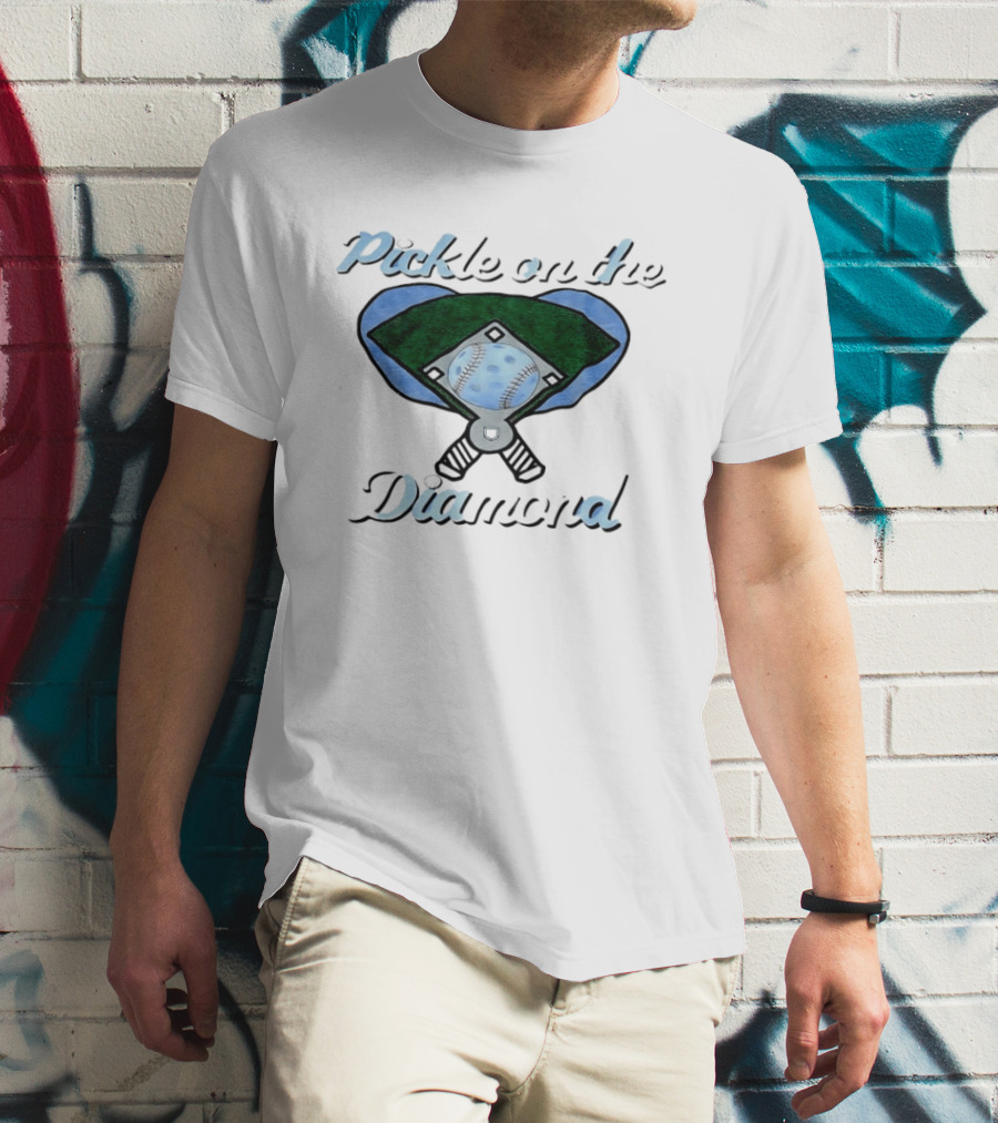 Pickle On The Diamond Baseball Field With Bats And Ball T-Shirt