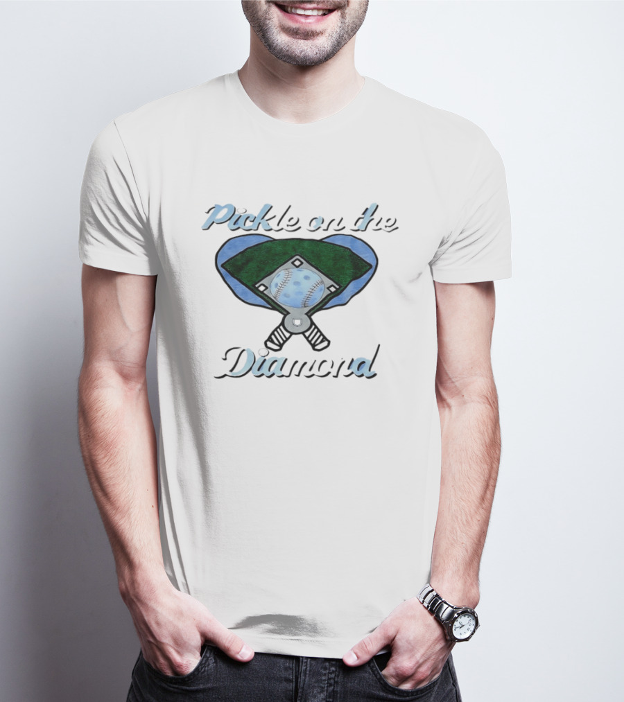 Pickle On The Diamond Baseball Field With Bats And Ball T-Shirt