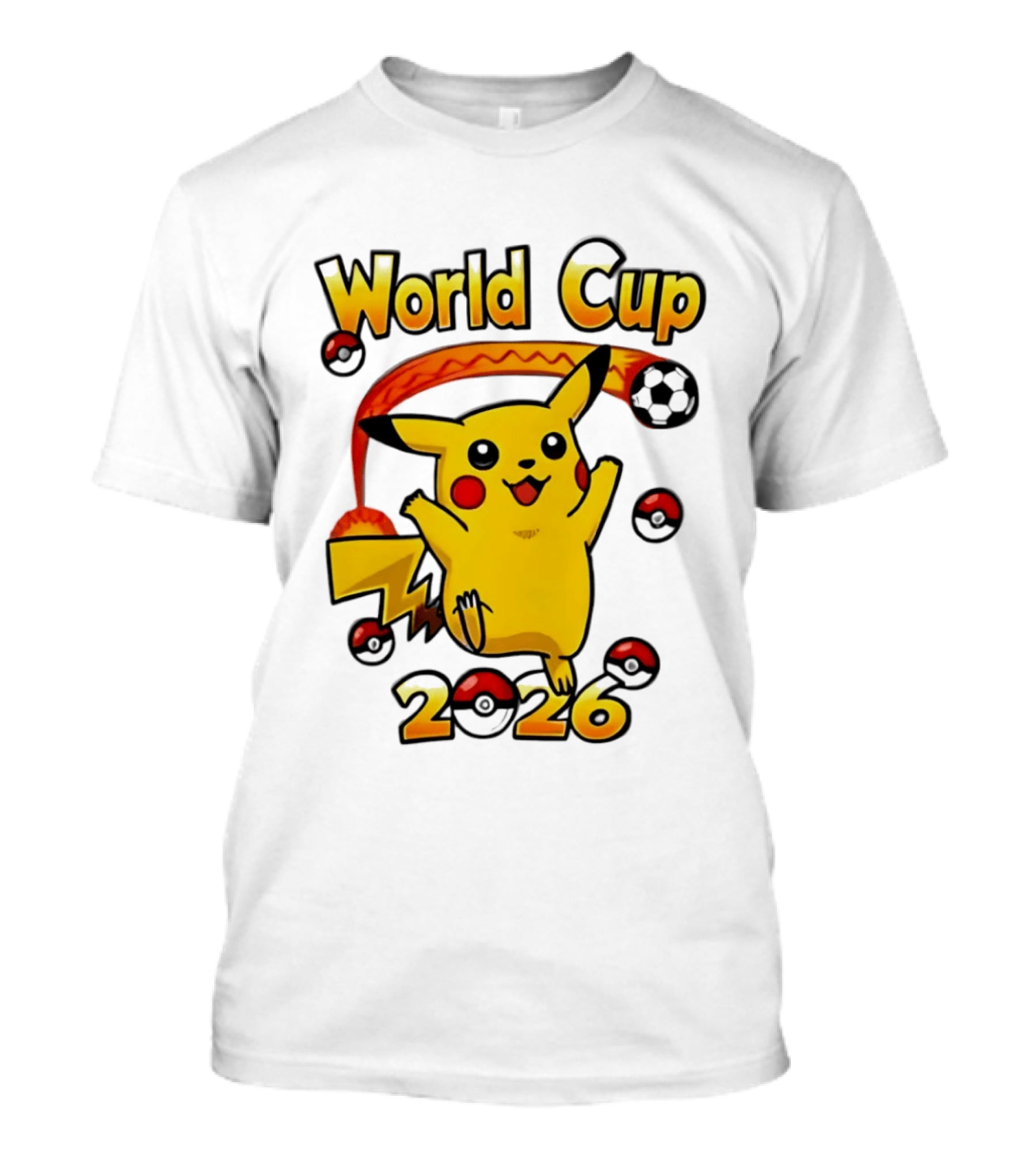 World Cup 2026 Pokémon Pikachu Soccer Poké Balls T-Shirt