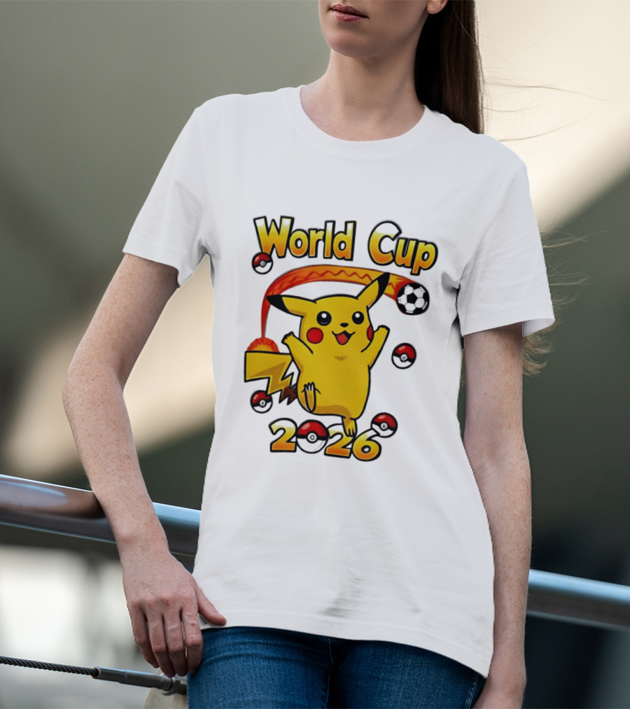 World Cup 2026 Pokémon Pikachu Soccer Poké Balls T-Shirt