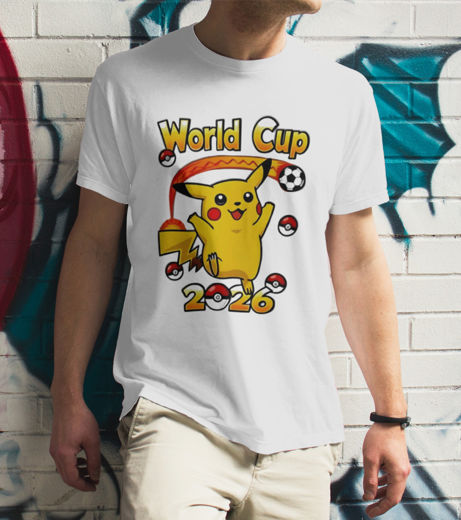 World Cup 2026 Pokémon Pikachu Soccer Poké Balls T-Shirt